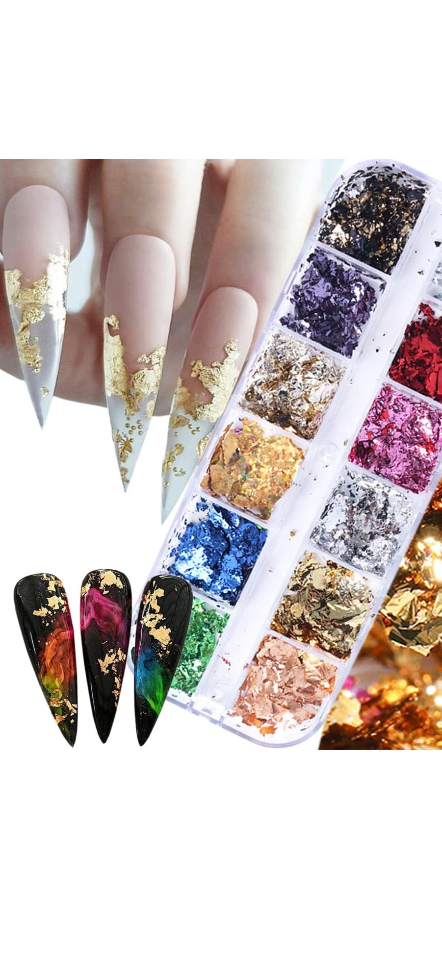 💓12 Colors Nail Foil Kit